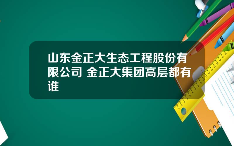 山东金正大生态工程股份有限公司 金正大集团高层都有谁